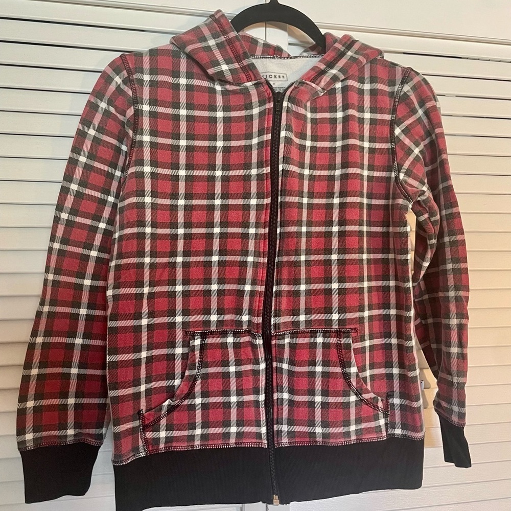 Kickee Pants Plaid Hooded Zip Up Sweater